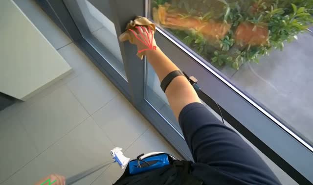 Cleaning large windows: egocentric robotics sample