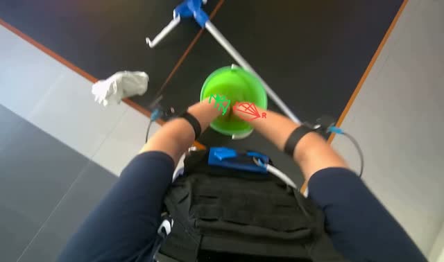 Wringing cloth in bucket: egocentric robotics sample