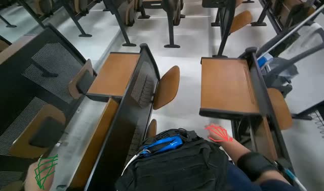 Folding down classroom desks: egocentric robotics sample