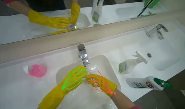 Washing cleaning cloth: egocentric robotics sample