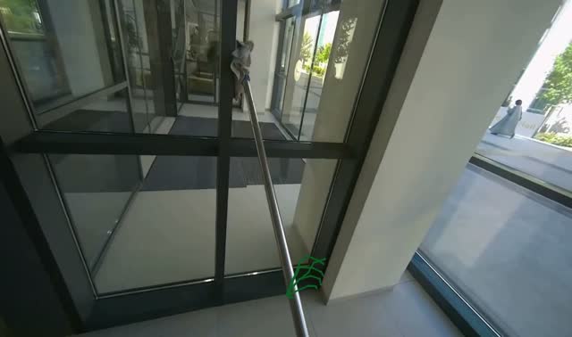 Mopping upper glass windows: egocentric robotics sample
