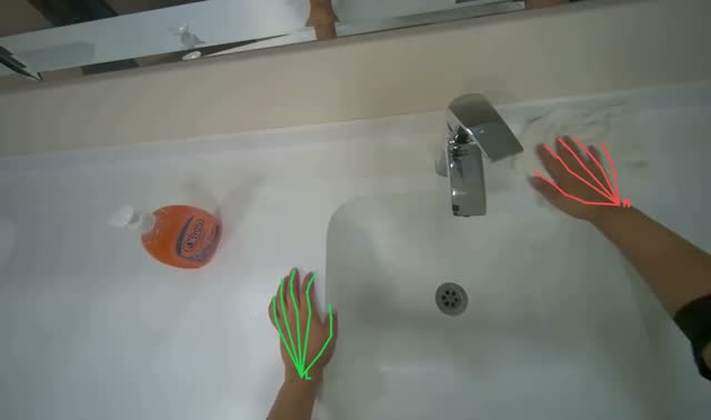 Wiping bathroom counter and sink: egocentric robotics sample
