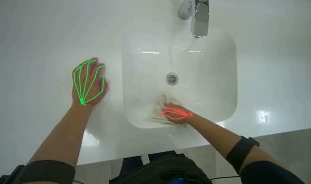 Rinsing cleaning cloth: egocentric robotics sample