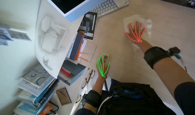 Wiping office desk and items: egocentric robotics sample