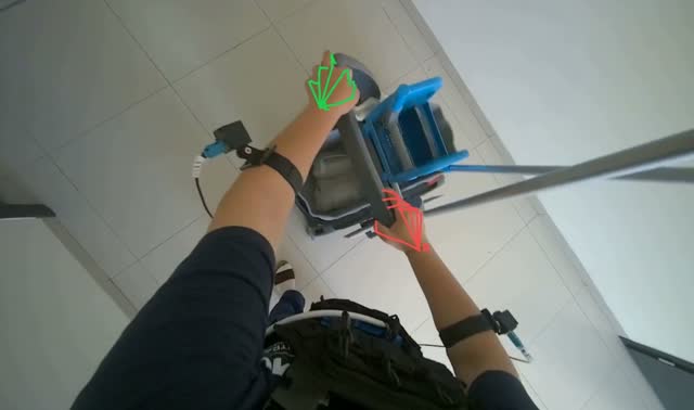Preparing cleaning supplies: egocentric robotics sample