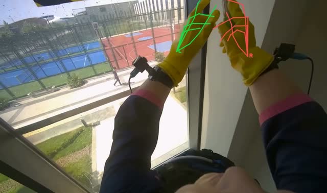 Cleaning window with squeegee: egocentric robotics sample