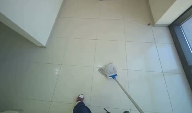 Mopping tiled floor: egocentric robotics sample