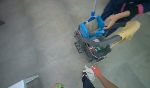 Wiping locker tops: egocentric robotics sample