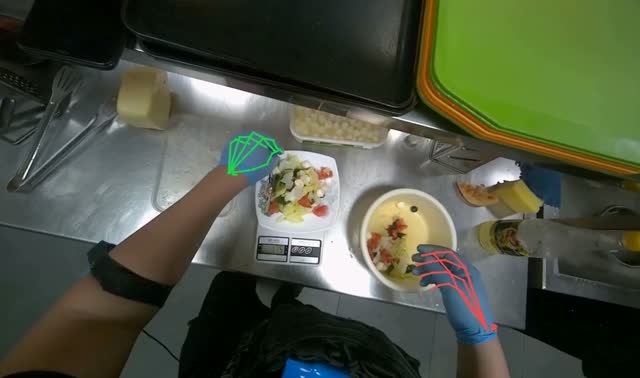 Adding ingredients to salad plate: egocentric robotics sample