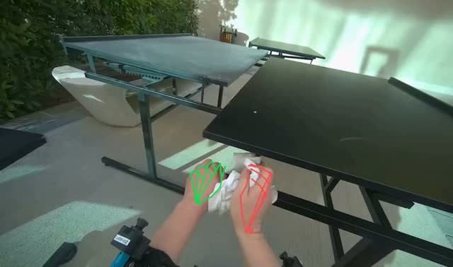 Wiping outdoor tables: egocentric robotics sample