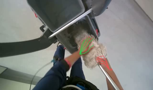 Wringing mop in bucket: egocentric robotics sample