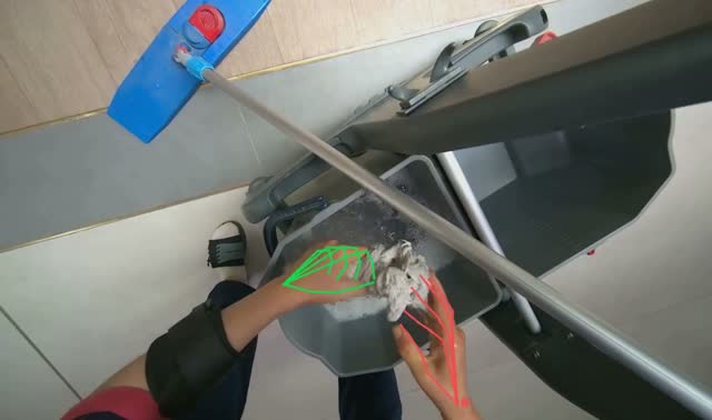 Preparing mop for cleaning: egocentric robotics sample