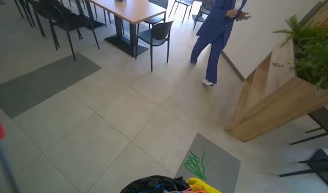Mopping cafeteria floor: egocentric robotics sample