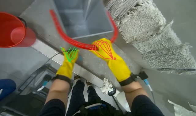 Preparing cleaning supplies: egocentric robotics sample