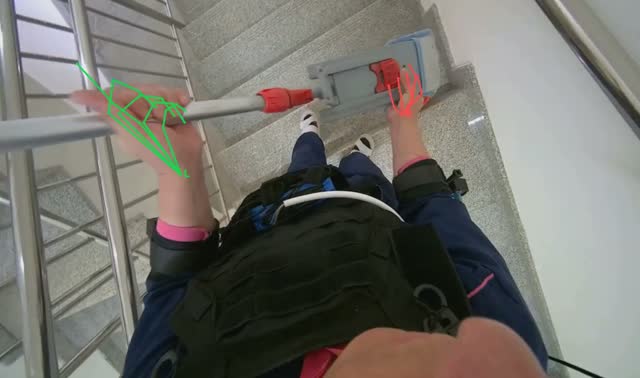 Cleaning mop head in bucket: egocentric robotics sample