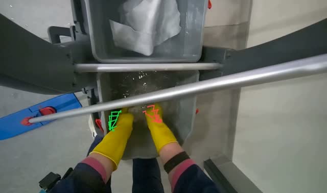 Washing and wringing mop head: egocentric robotics sample