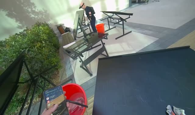 Cleaning table surface and frame: egocentric robotics sample