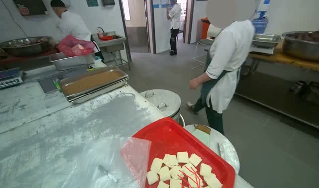Preparing dough pieces for baking: egocentric robotics sample