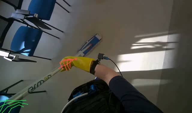Mopping lecture hall floor: egocentric robotics sample