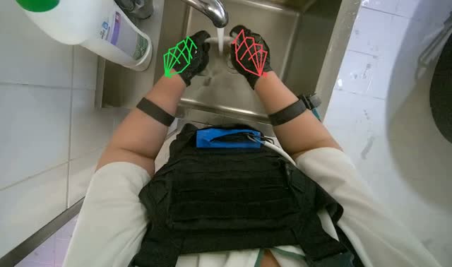 Washing cleaning cloth: egocentric robotics sample