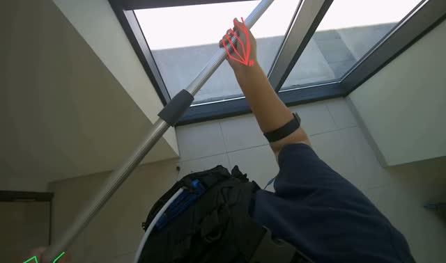 Cleaning glass panels with squeegee: egocentric robotics sample