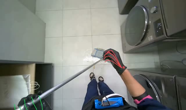 Mopping tiled floor: egocentric robotics sample