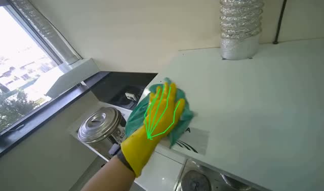 Wiping top of range hood: egocentric robotics sample