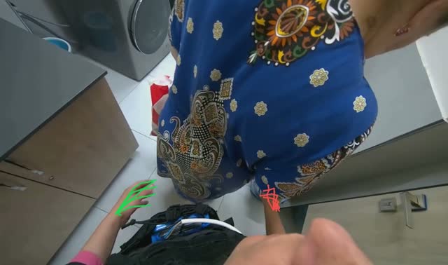 Loading laundry into washing machine: egocentric robotics sample