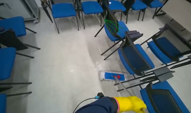 Mopping room floor: egocentric robotics sample