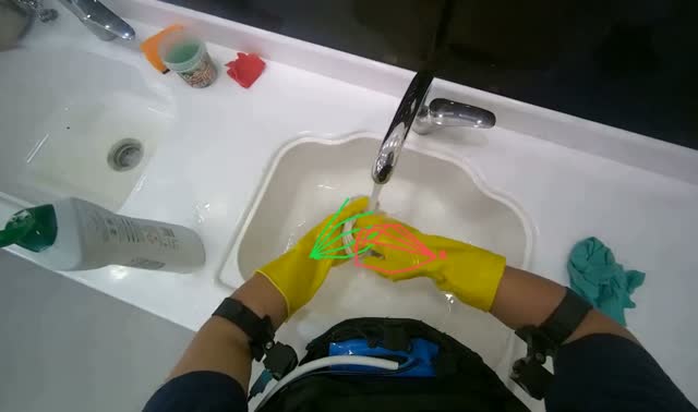 Rinsing cleaning cloth: egocentric robotics sample