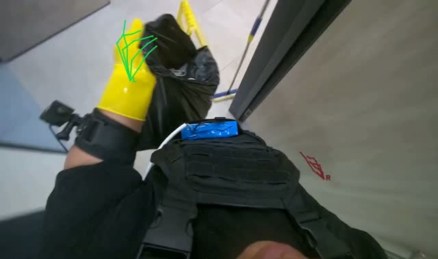 Organizing cloths and filling mop bucket: egocentric robotics sample