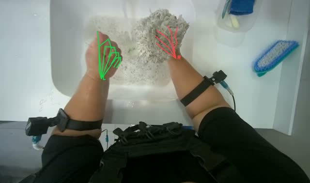 Washing mop head in sink: egocentric robotics sample