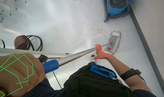 Mopping office floor: egocentric robotics sample