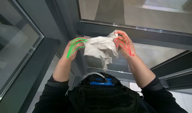 Cleaning window frame: egocentric robotics sample