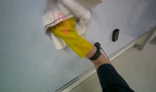 Cleaning whiteboard: egocentric robotics sample