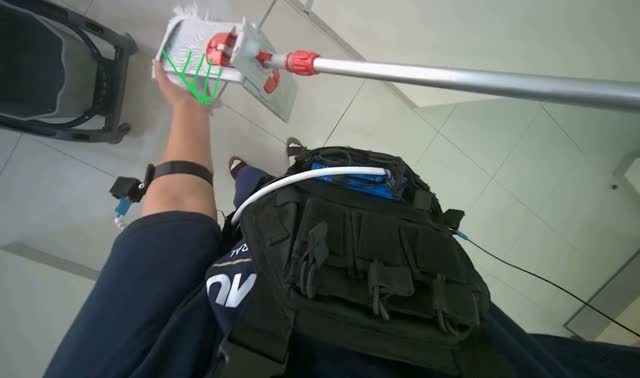 Preparing cleaning supplies: egocentric robotics sample