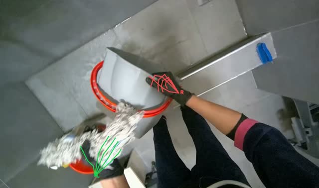 Washing and preparing mop equipment: egocentric robotics sample