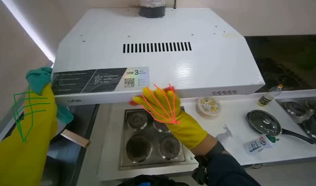 Cleaning kitchen range hood: egocentric robotics sample