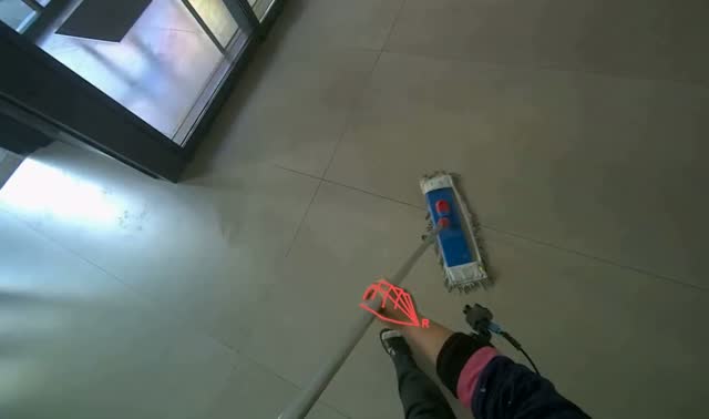 Mopping tiled floor: egocentric robotics sample