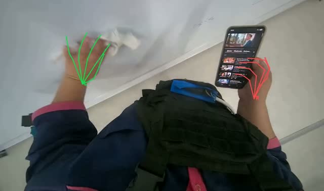 Wiping surfaces in lecture hall: egocentric robotics sample
