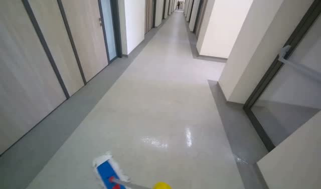 Mopping hallway floor: egocentric robotics sample