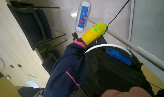 Mopping office floor: egocentric robotics sample