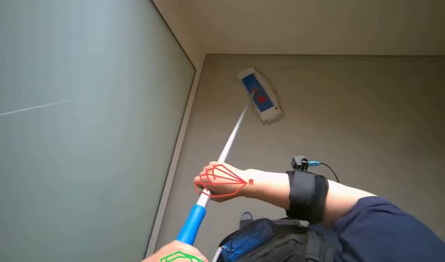 Mopping room floor: egocentric robotics sample