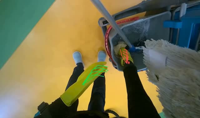 Preparing mop for floor cleaning: egocentric robotics sample
