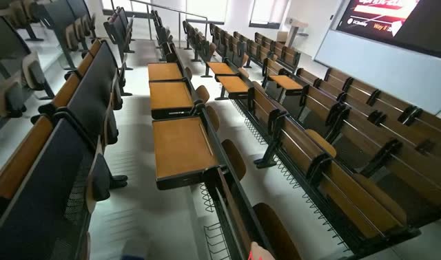 Mopping lecture hall floor: egocentric robotics sample