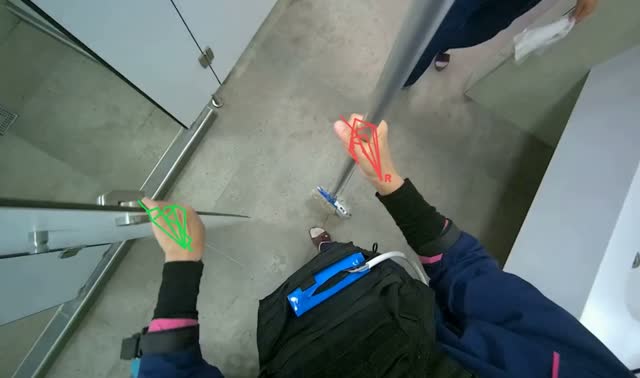 Mopping restroom floor: egocentric robotics sample