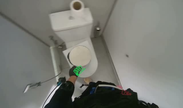 Cleaning various bathroom surfaces: egocentric robotics sample