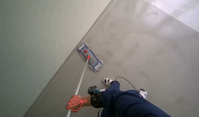 Mopping hallway floor: egocentric robotics sample