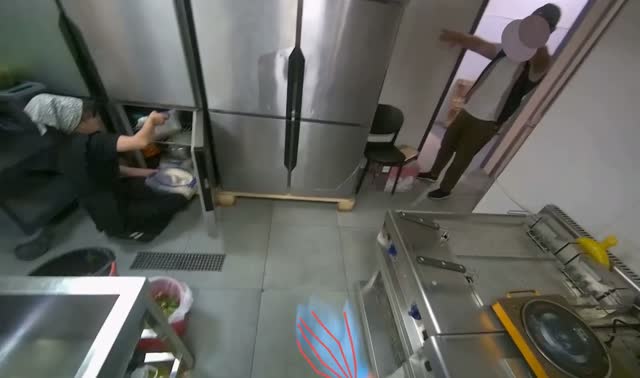 Placing prepared meal into dish and refrigerator: egocentric robotics sample