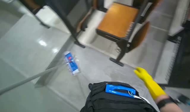 Mopping classroom floor: egocentric robotics sample